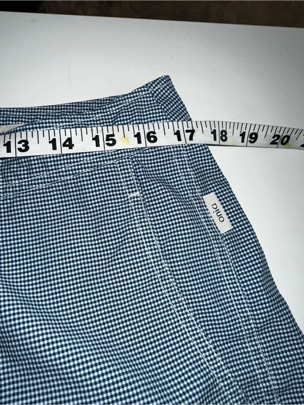 Onia Calder Swim Trunks Blue Gingham sz 33